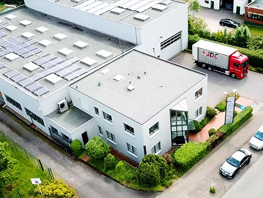 Luftbild des Firmengebäudes von IsoProfil in Wuppertal